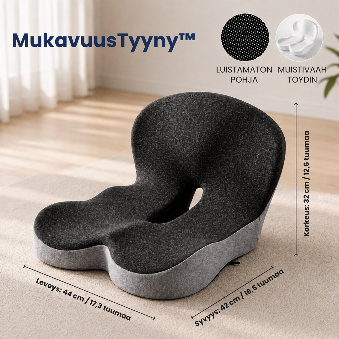 MukavuusTyyny™ | Sano hyvästit lonkkakipuihin ja epämukavuuteen – istu mukavasti koko päivän