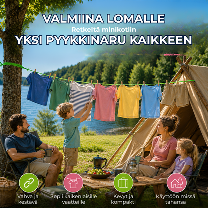 PyykkiPito™ | Tuulenpitävä ja liukumaton pyykkinaru