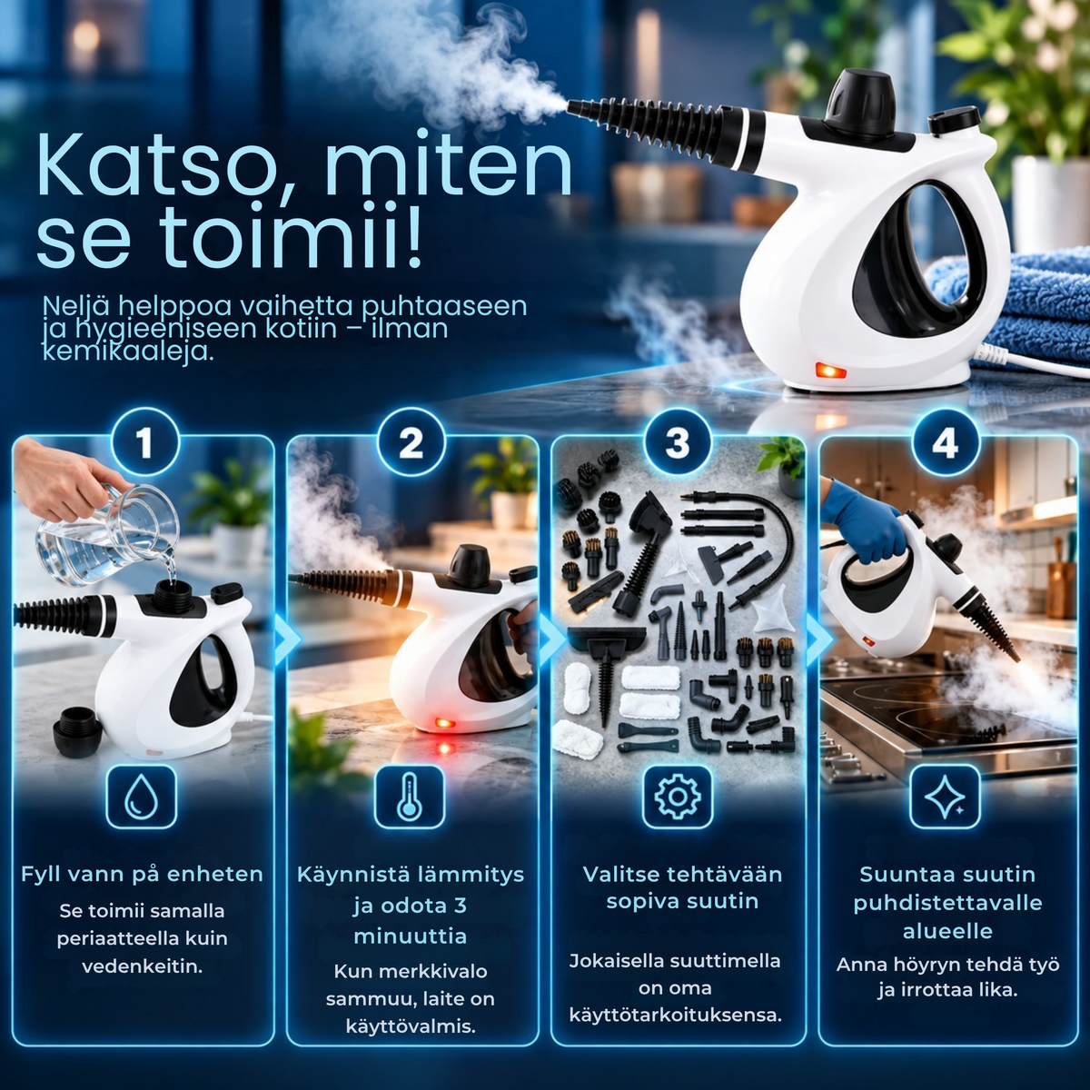 PureSteam™ | Pinttynyt lika irti kuumalla painehöyryllä