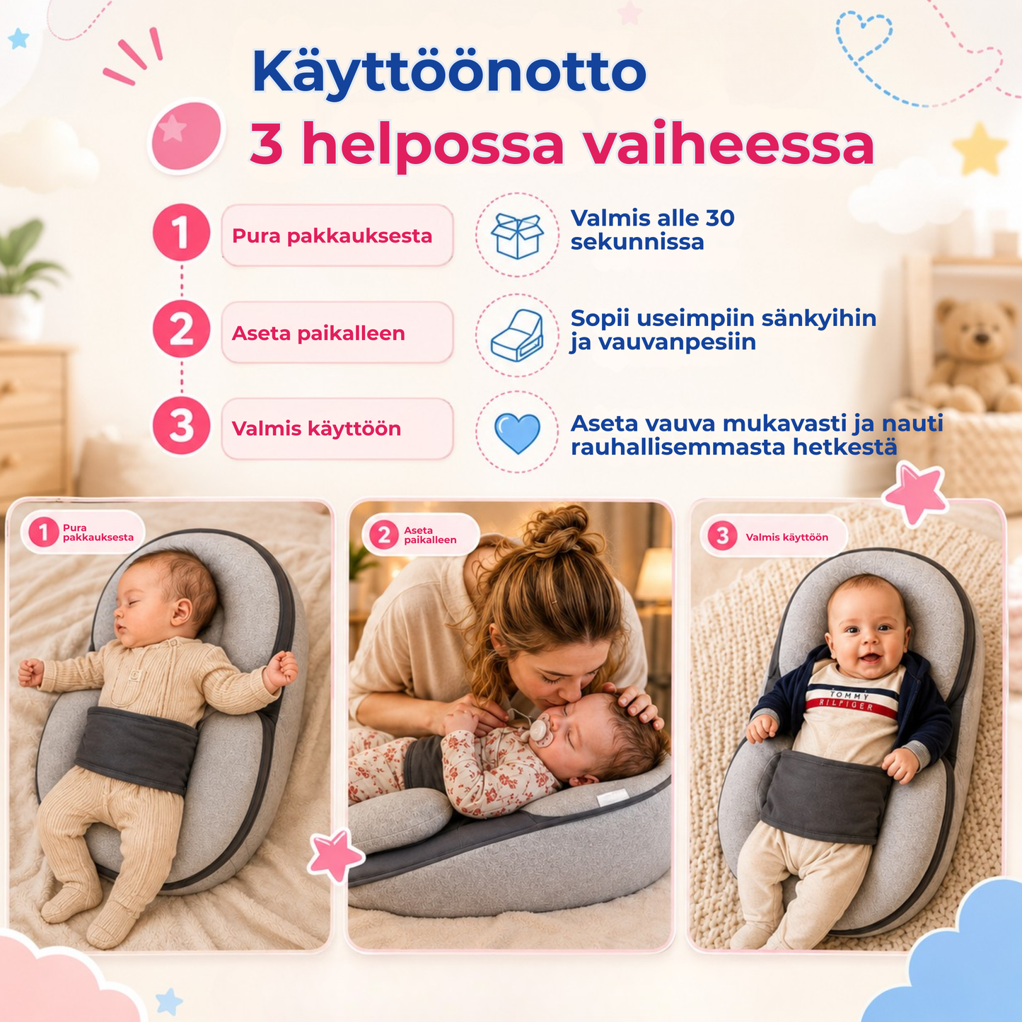 VauvaTuki™ | Mukavaa tukea ruokailun jälkeen