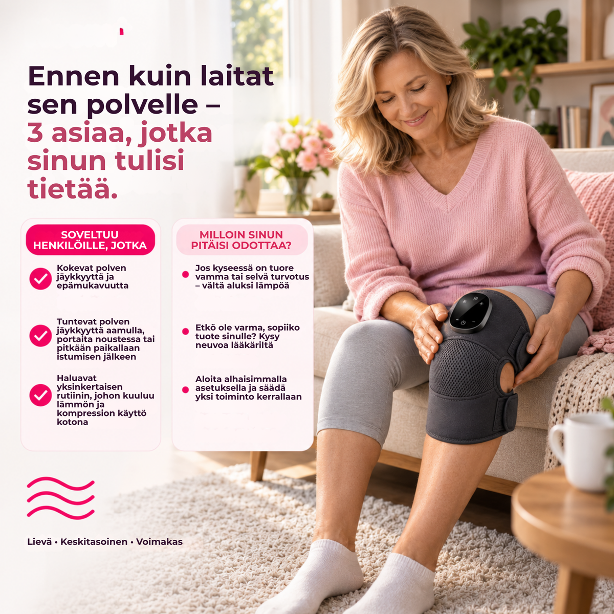 KneeComfort™ | Arjen helpotus jäykille ja väsyneille polville