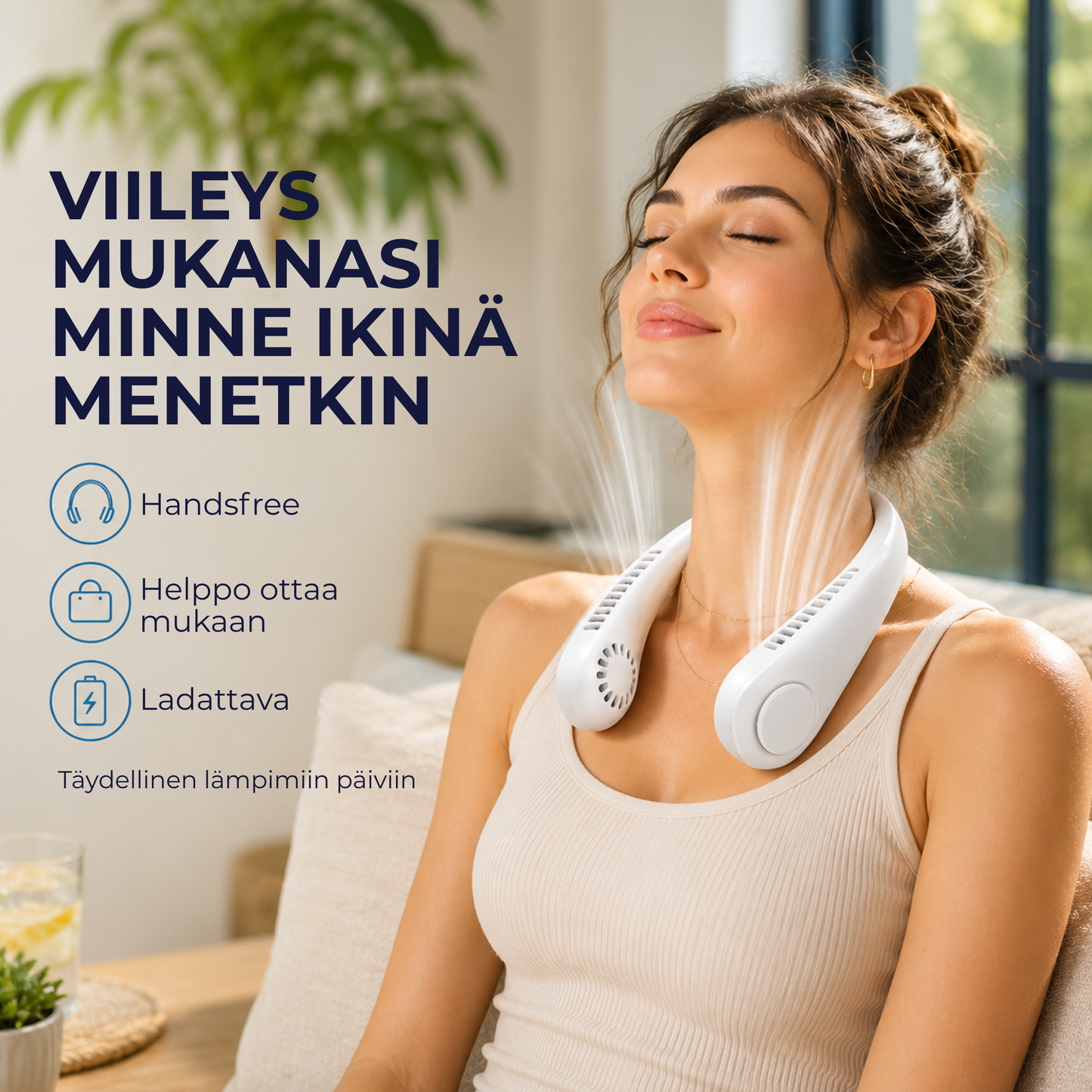 NeckBreeze™ | Kannettava ladattava niskatuuletin välittömään viilennykseen!