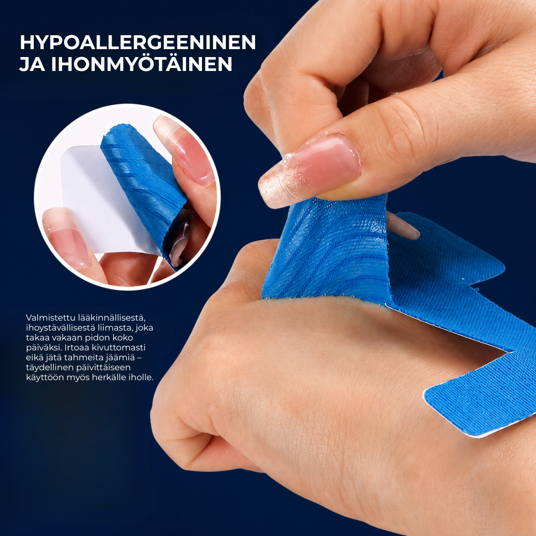AlignTape™ | Valmiiksi leikattu elastinen kinesioteippi hallux valgus -tukeen