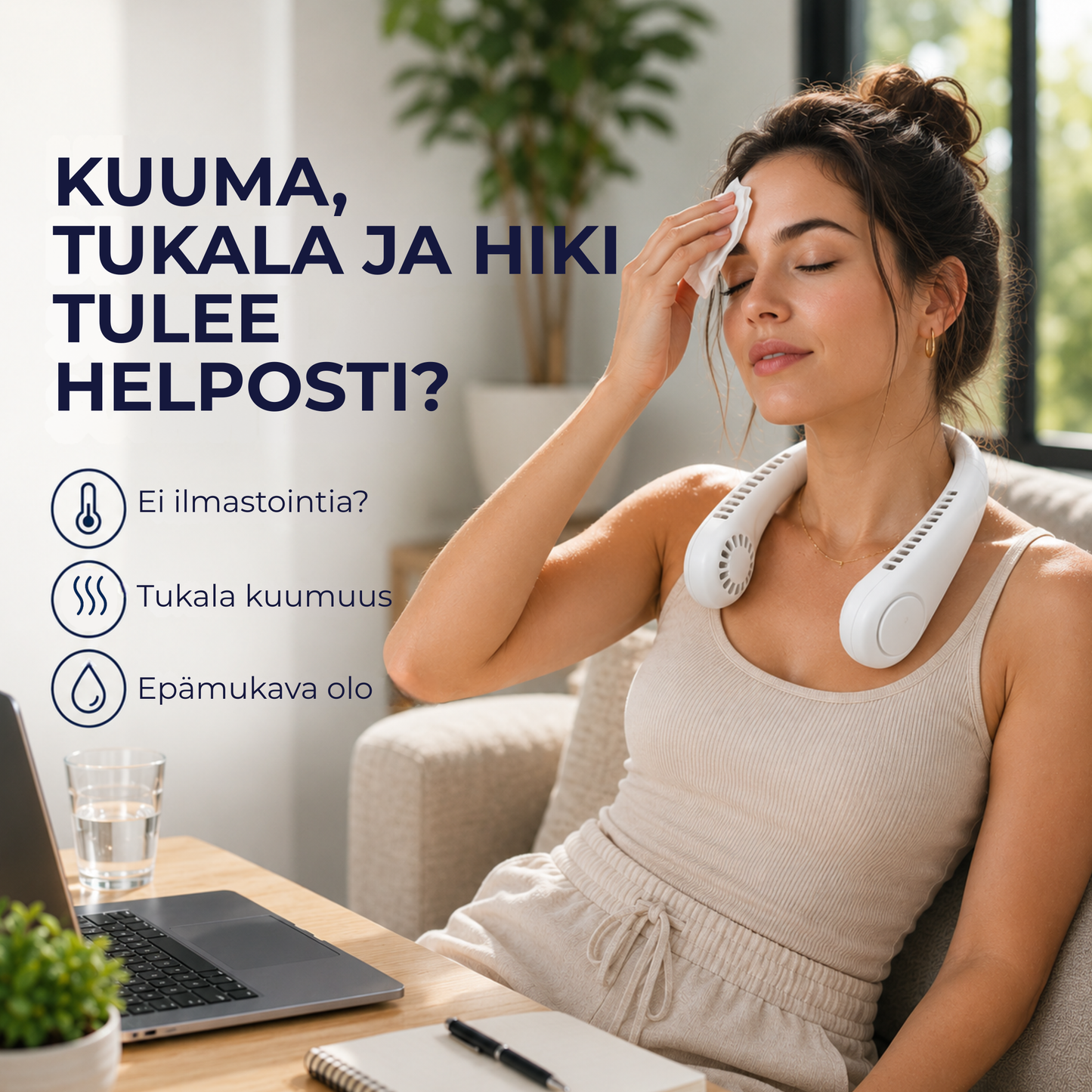 NeckBreeze™ | Kannettava ladattava niskatuuletin välittömään viilennykseen!