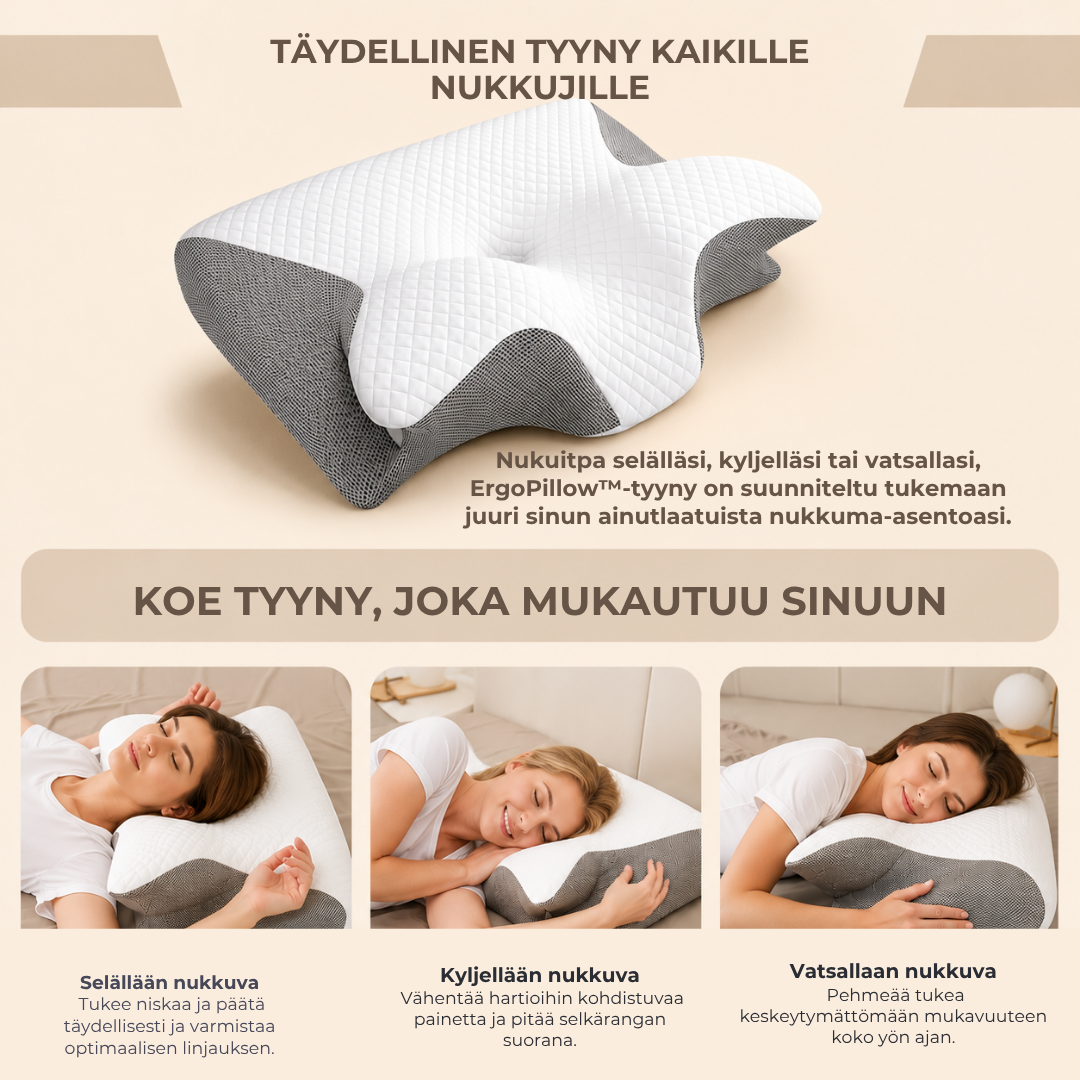 ErgoPillow™ | Anna niskallesi tuki, jota se on kaivannut joka yö