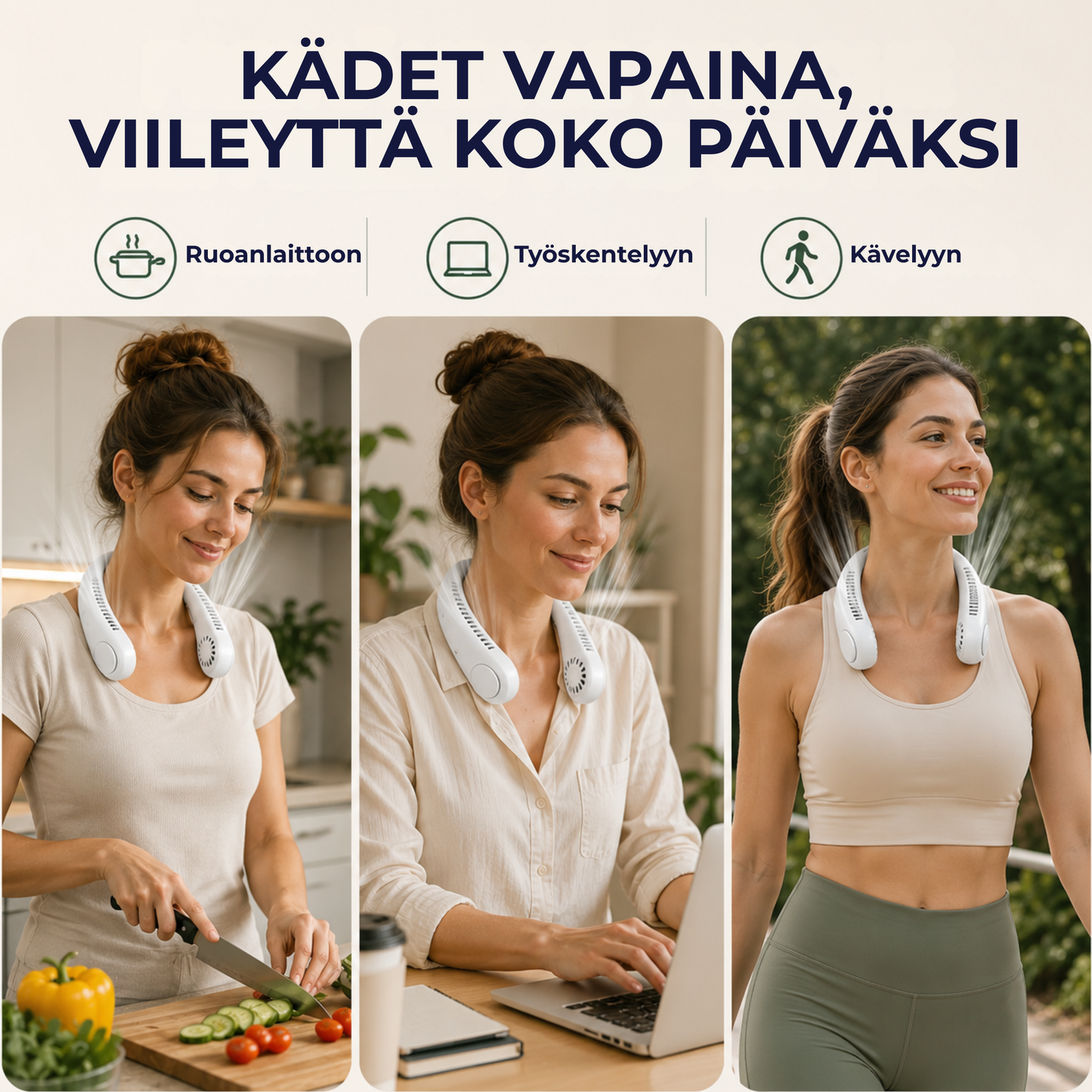 NeckBreeze™ | Kannettava ladattava niskatuuletin välittömään viilennykseen!