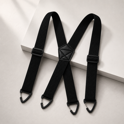 GripSuspenders™ | Justerbare seler med krokfester som holder buksene på plass hele dagenön ja vapaa-aikaan