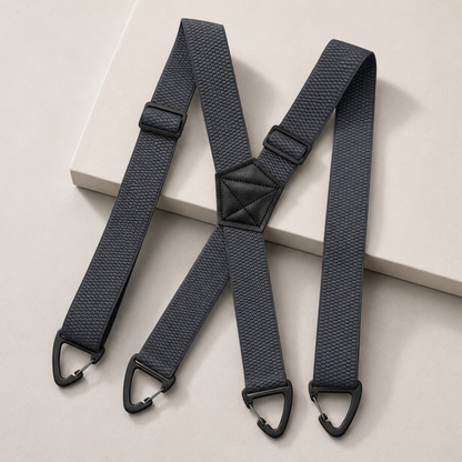 GripSuspenders™ | Justerbare seler med krokfester som holder buksene på plass hele dagenön ja vapaa-aikaan