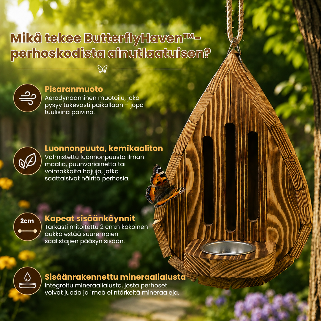 ButterflyHaven™ | Tarjoa perhosille turvallinen lepopaikka