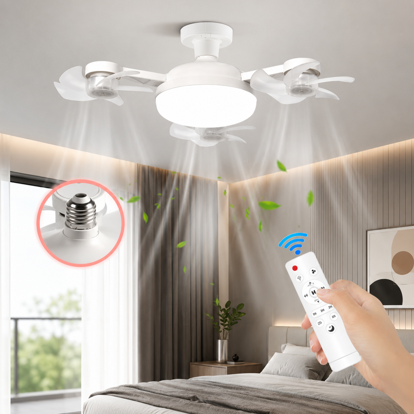 AirCrown™ | LED, E27-kanta ja tyylikäs kattovalaisinmuotoilu