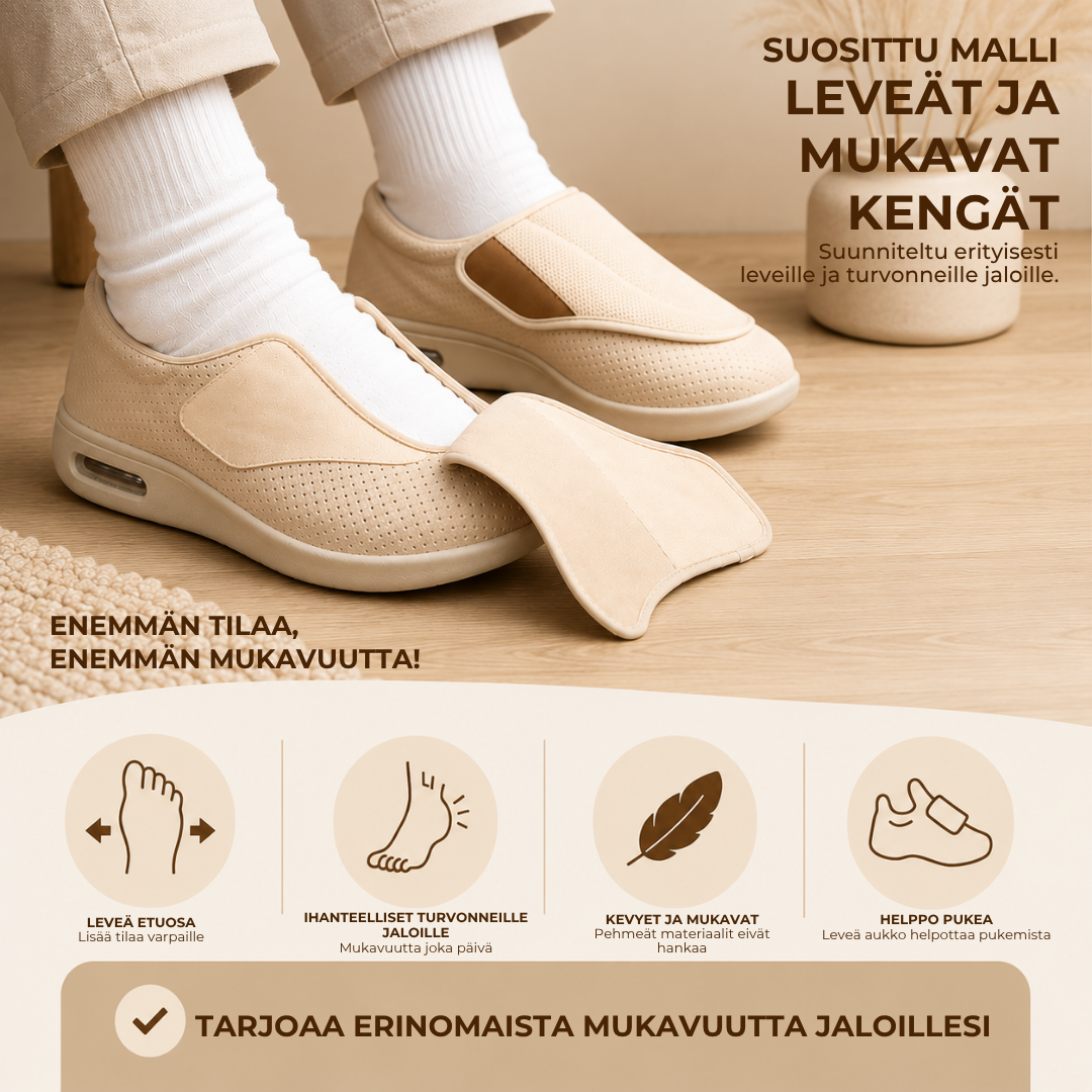 WideEase™ |  Leveät kengät, jotka tarjoavat mukavuutta