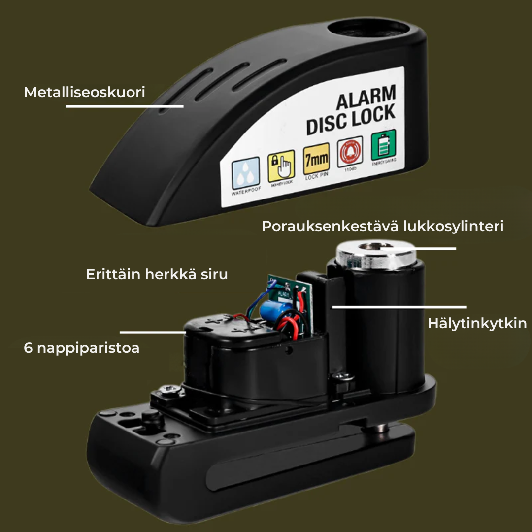 MotoGuard™ Hälytyslukko | Välitön turvallisuus ja tehokas pelote