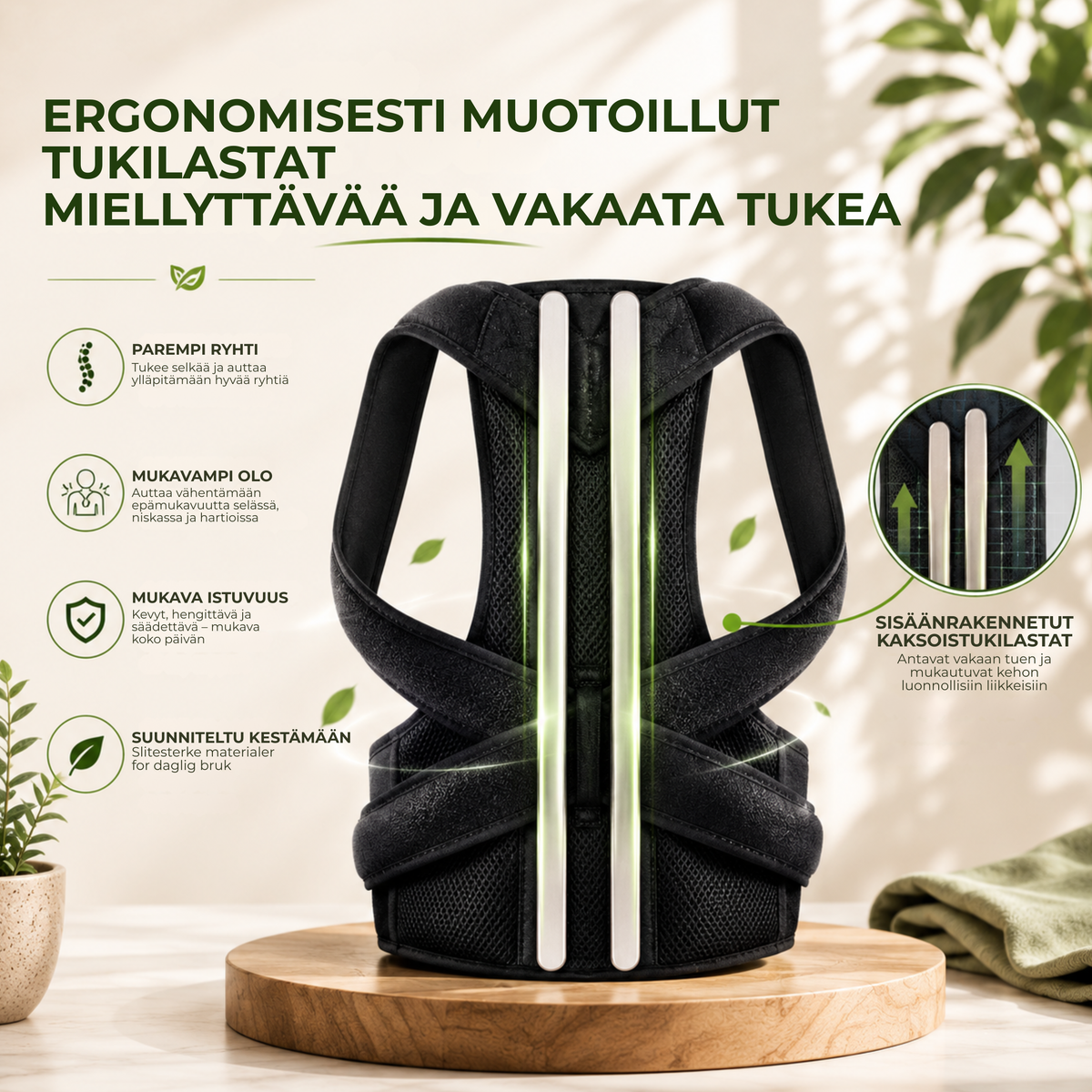 SpineSupport™ | Säädettävä selkätuki parempaan ryhtiin