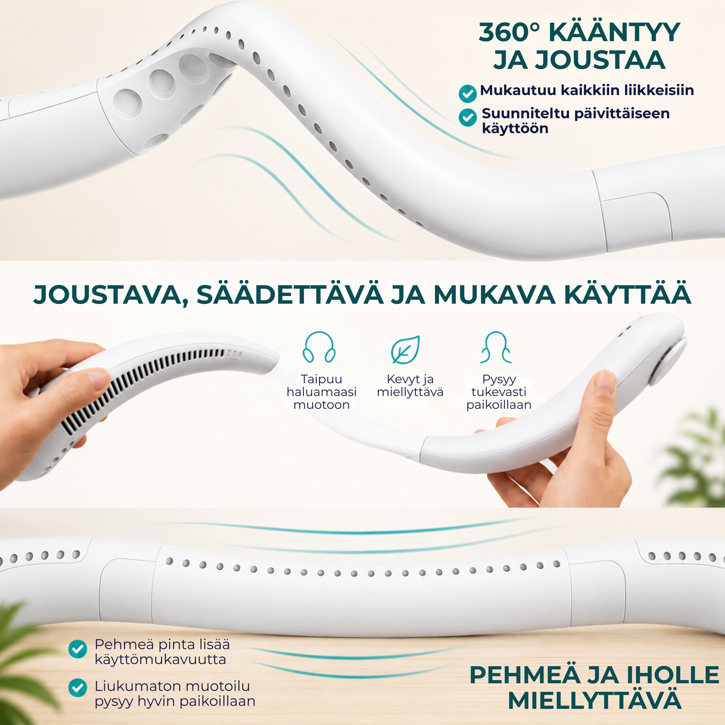NeckBreeze™ | Kannettava ladattava niskatuuletin välittömään viilennykseen!