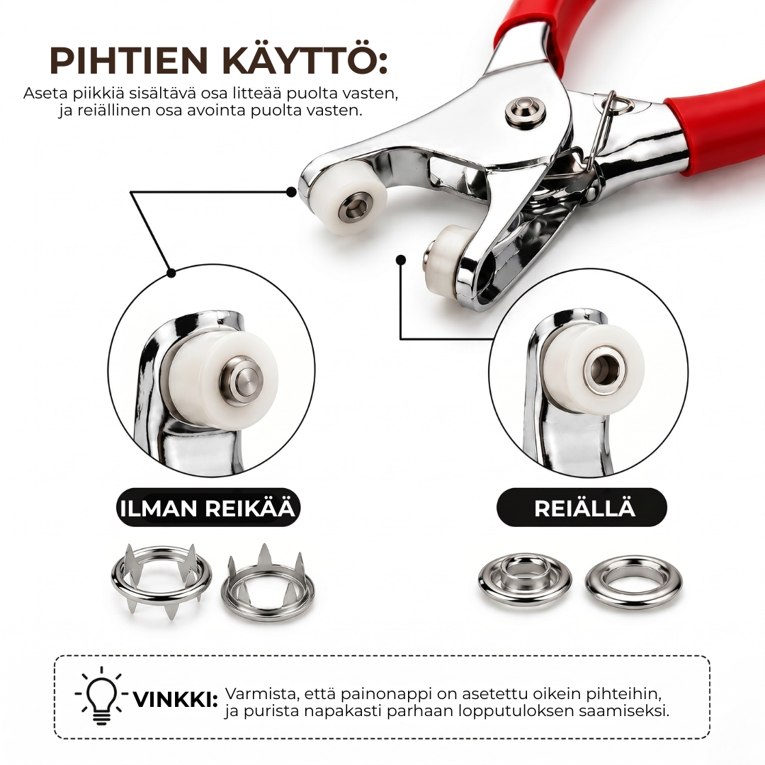 ButtonPro™ | Nappityökalu – Kiinnitä napit täydellisesti sekunneissa