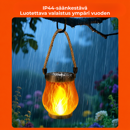 EmberGlow™ | Aurinkokäyttöinen lyhty aidolla liekkiefektillä