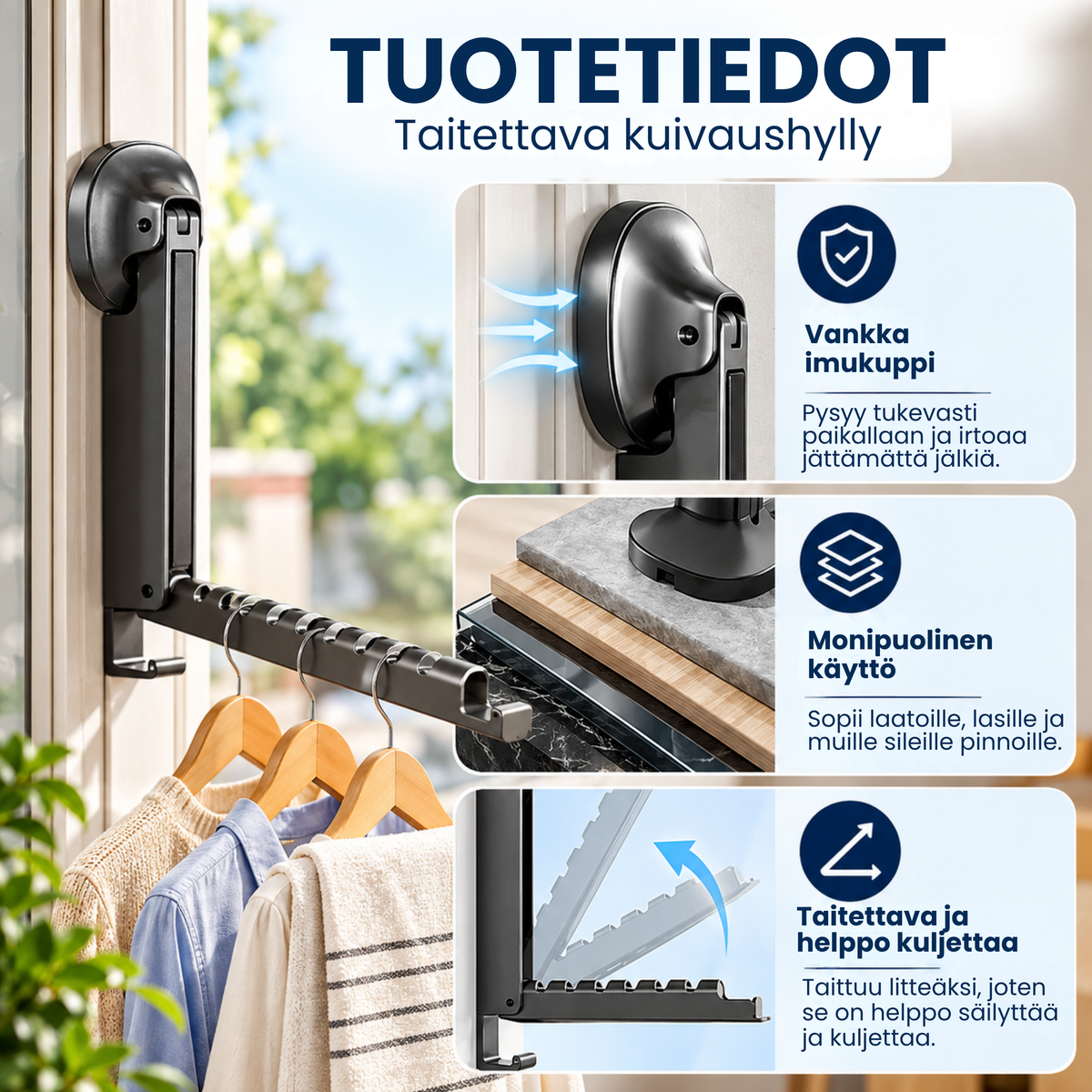 Taitio™ | Lisää kuivaustilaa vähemmällä lattiatilalla