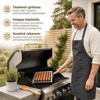 GrillGrep™ | Grillaa makkarat tasaisesti ja helposti – joka kerta!