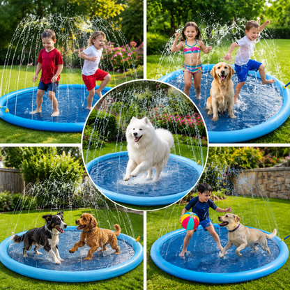 SplashPlay™ | Pidä koirasi viileänä kuumina kesäpäivinä – ilman suurta uima-allasta tai sotkua.