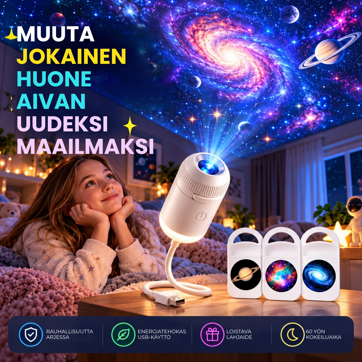 Celestia™ | Tee tavallisesta huoneesta tähtitaivas