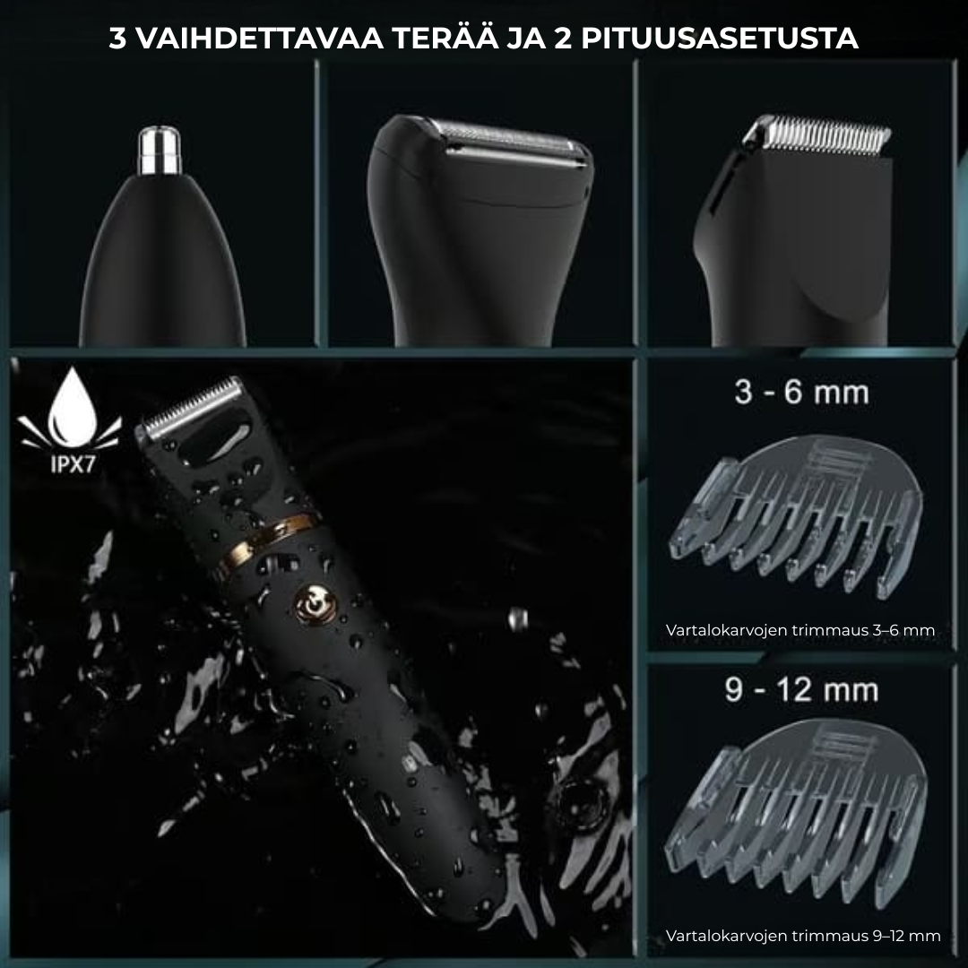 GroomMate™ | Vedenkestävä 3-in-1-trimmeri koko vartalolle