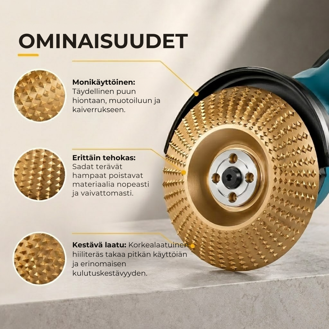 CarveDisc Pro™ | Puuntyöstölaikka kulmahiomakoneeseen