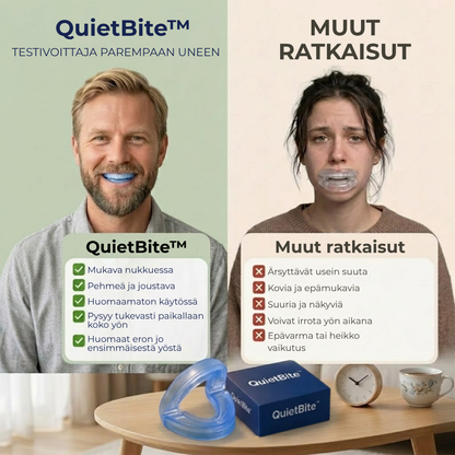 QuietBite™ | Kuorsausta ehkäisevä suukappale Toimii ensimmäisestä yöstä lähtien