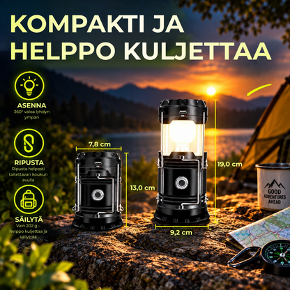 PullLight™ | Kompakti valo retkille ja sähkökatkoihin