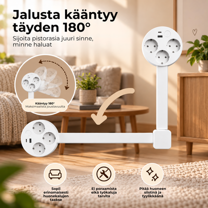 PlugFlex™ | Pistorasia ulottuville ilman huonekalujen siirtelyä