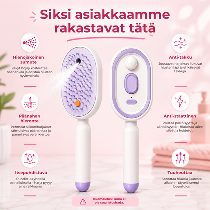 SumuHarja™ | Sähkökäyttöinen hiusharja hienojakoisella sumulla