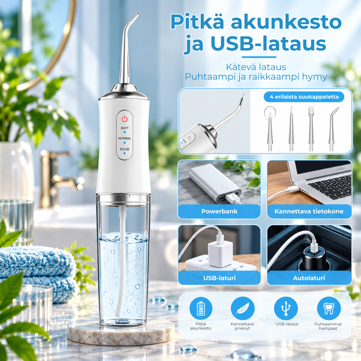 AquaFloss™ | Tehokkaampi puhdistus hampaiden väleihin