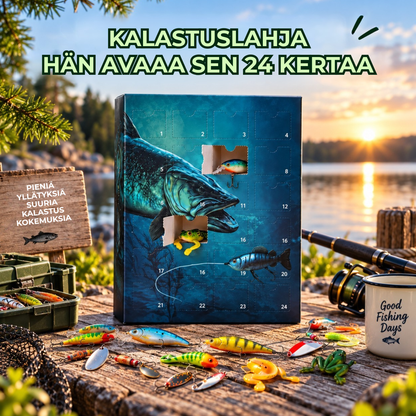 KalastusLahjakalenteri™ | Kalastuslahja, joka ei lopu ensimmäiseen avaukseen