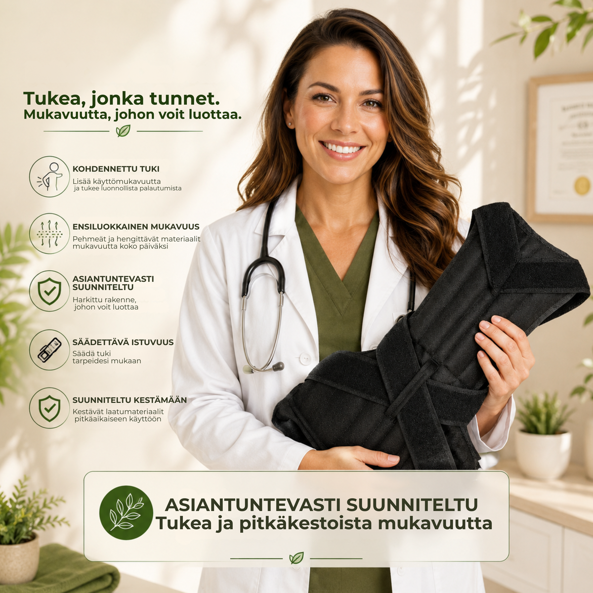 SpineSupport™ | Säädettävä selkätuki parempaan ryhtiin