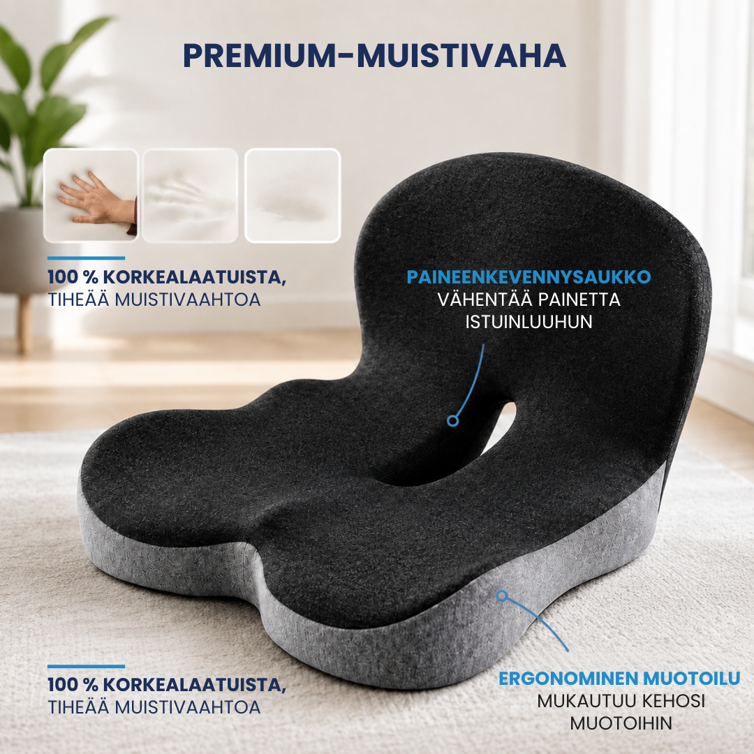 MukavuusTyyny™ | Sano hyvästit lonkkakipuihin ja epämukavuuteen – istu mukavasti koko päivän