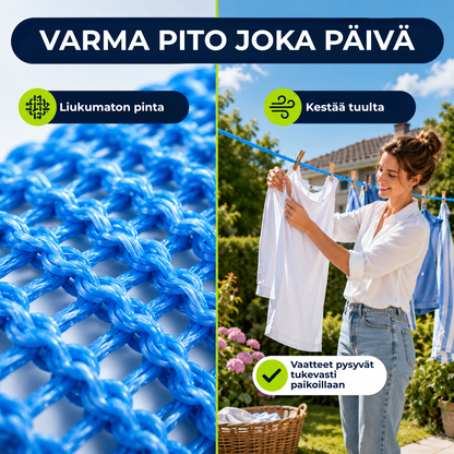 PyykkiPito™ | Tuulenpitävä ja liukumaton pyykkinaru