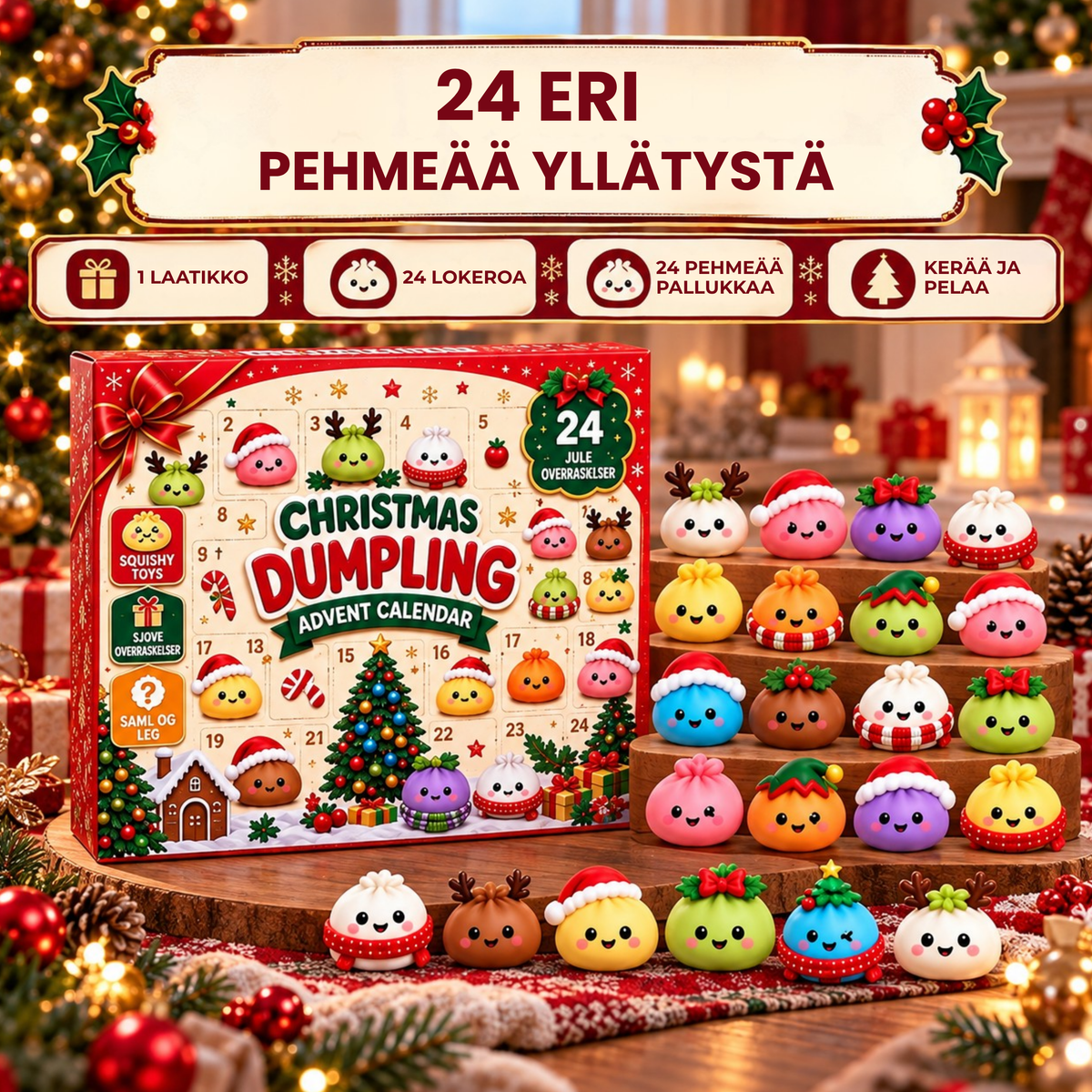 DumplingJoulu™ | Uusi squishy joka päivä jouluun asti