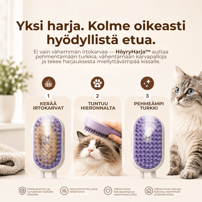 HöyryHarja™ | Kerää irtokarvat ennen kuin ne leviävät kotiin