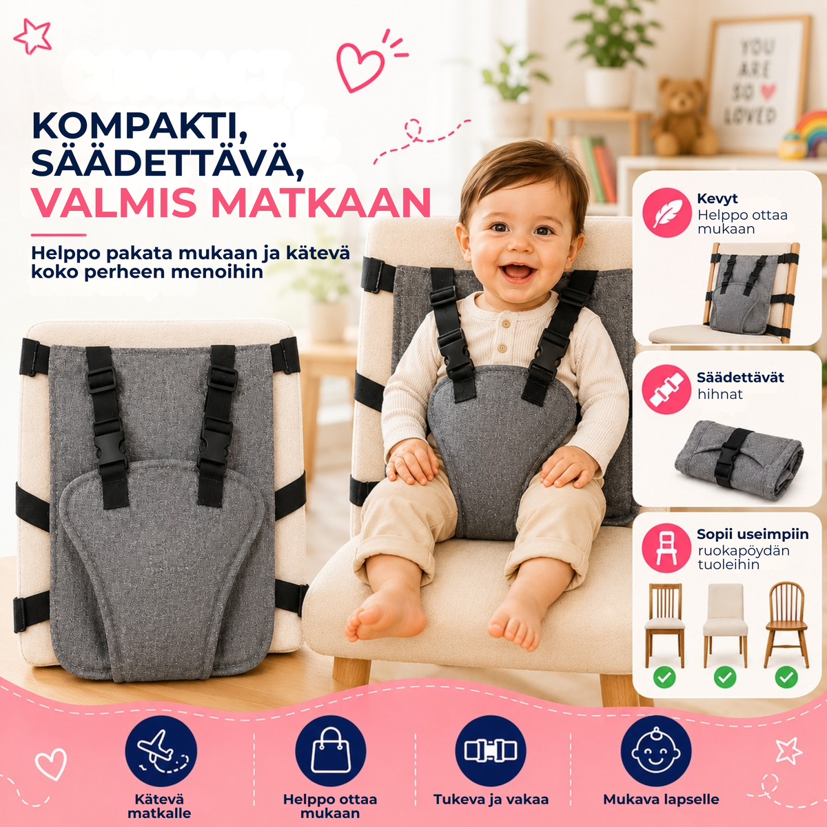 SeatGuard™ | Kannettavat turvavaljaat lastenistuimeen