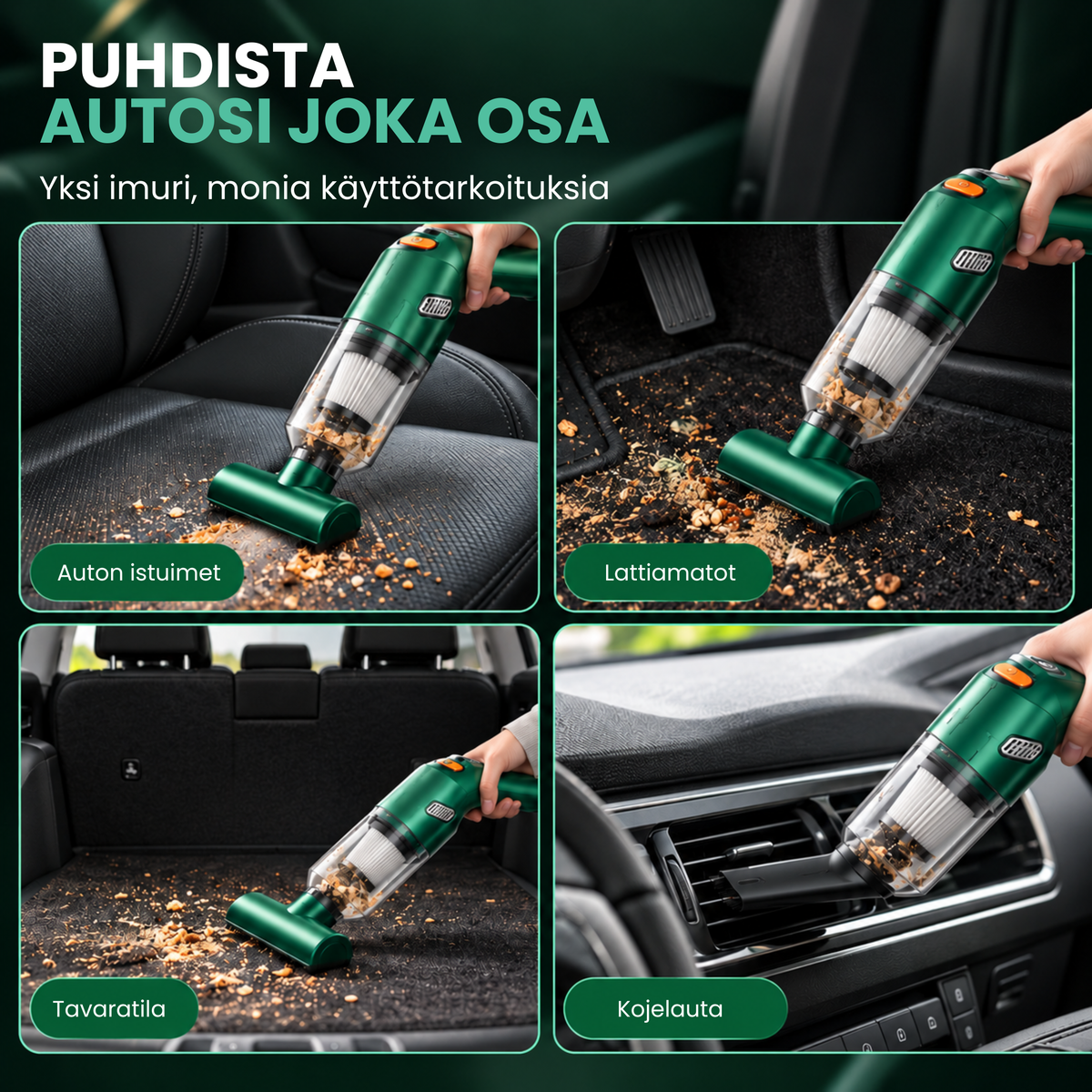 PölyPois™ | Puhdas auto ilman turhaa vaivaa