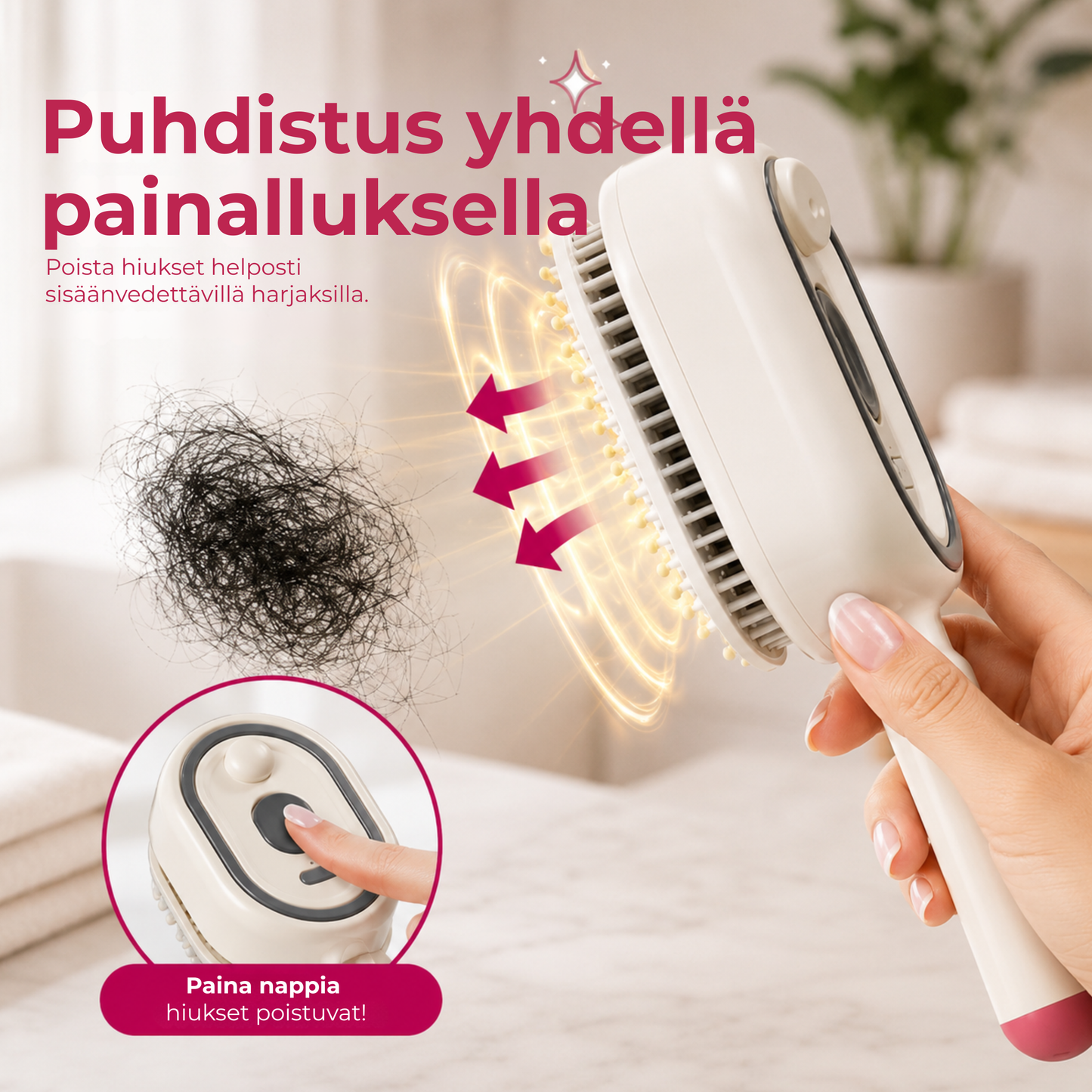 SumuHarja™ | Sähkökäyttöinen hiusharja hienojakoisella sumulla