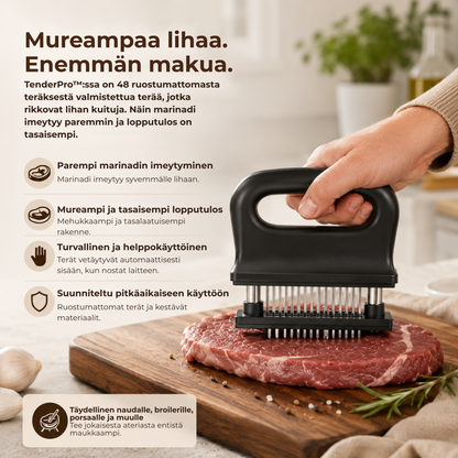 TenderPro™ | Lihanmureuttaja, jossa on 48 ruostumattomasta teräksestä valmistettua terää