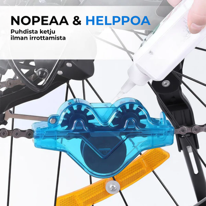 CleanRide™ | uhdas ketju minuutissa, ilman likaisia käsiä.