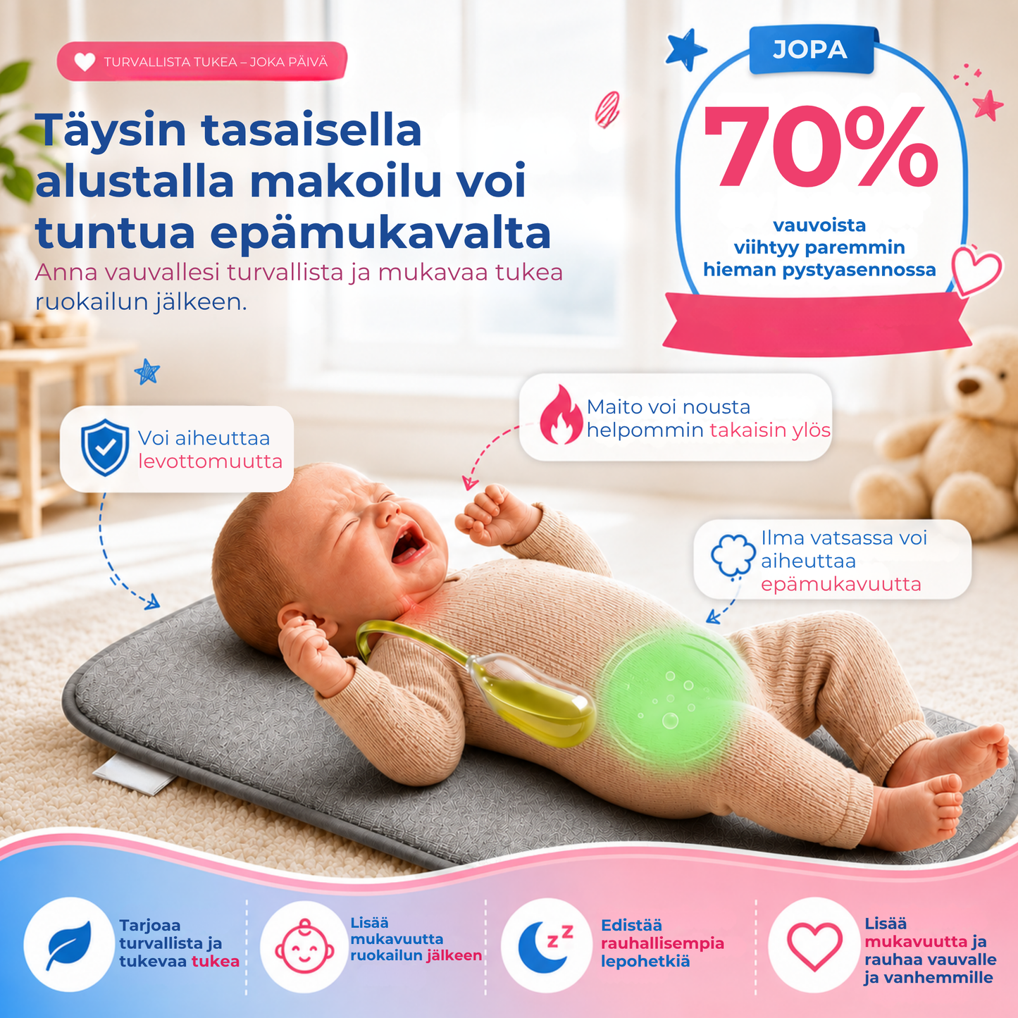VauvaTuki™ | Mukavaa tukea ruokailun jälkeen
