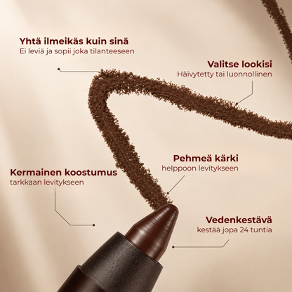 KestoLinja™ | Lopeta eyelinerin korjailu. Levitä kerran. Näyttää hyvältä koko päivän.