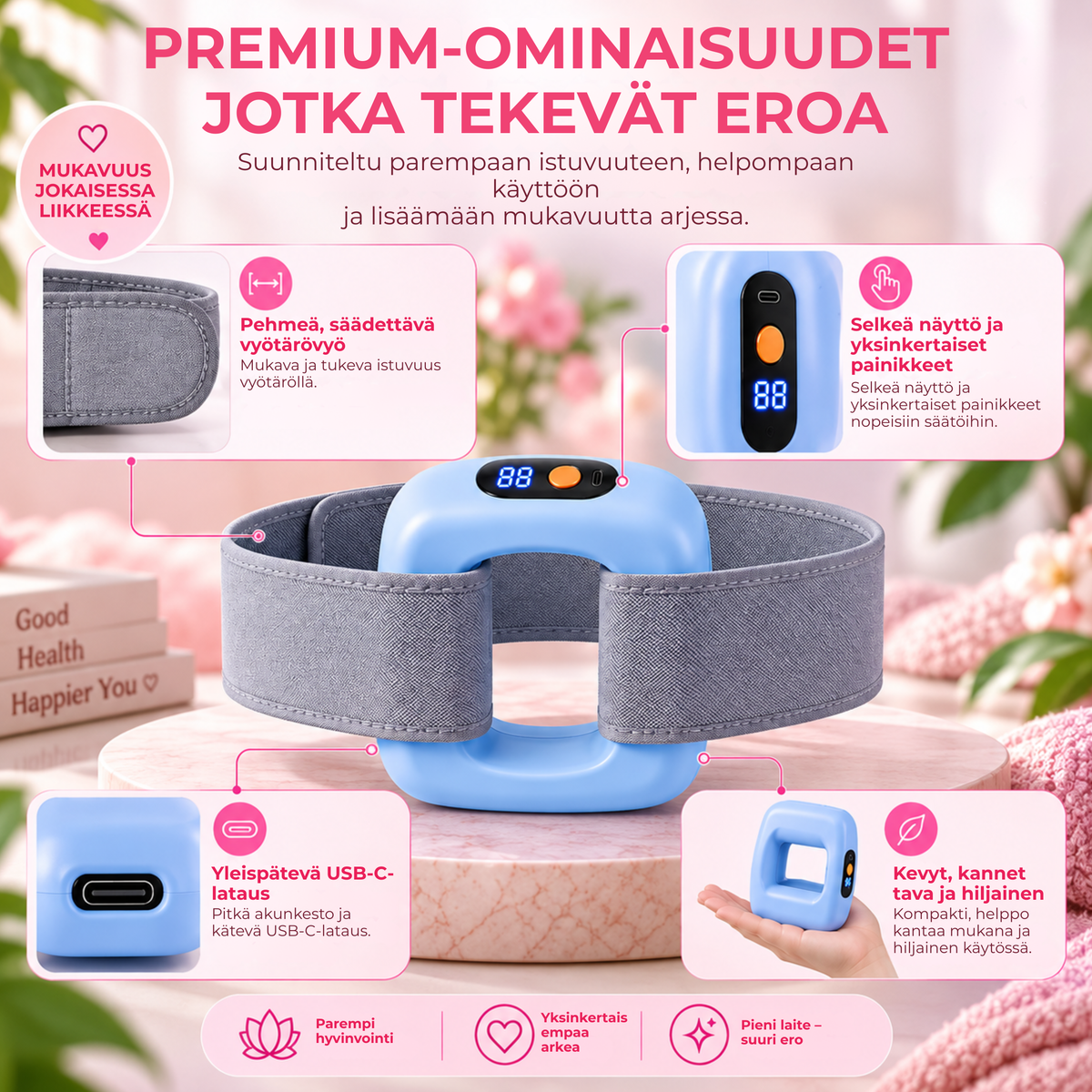 PulseBelt™ | Rentouta vatsan alue ilman ylimääräistä vaivaa