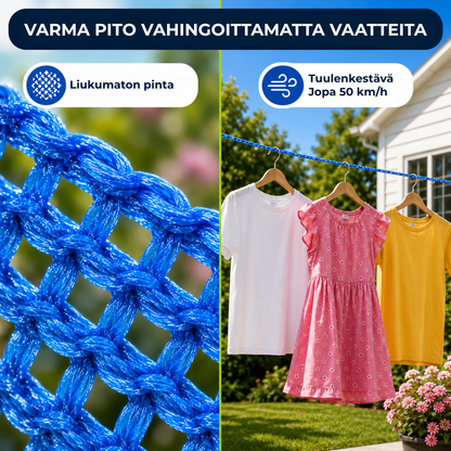 PyykkiPito™ | Tuulenpitävä ja liukumaton pyykkinaru