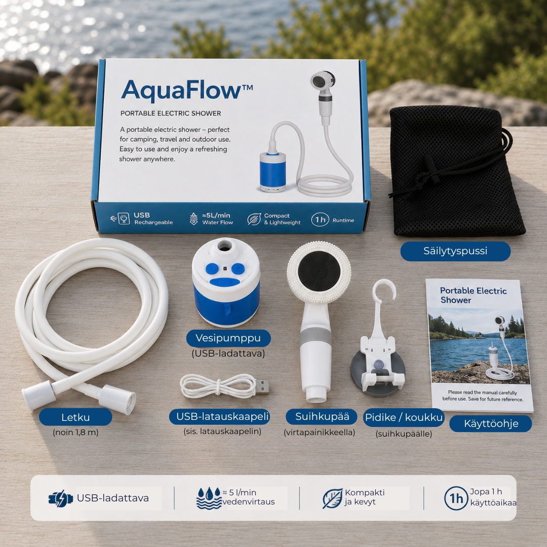 AquaFlow™ | Täydellinen setti letkulla ja suuttimilla