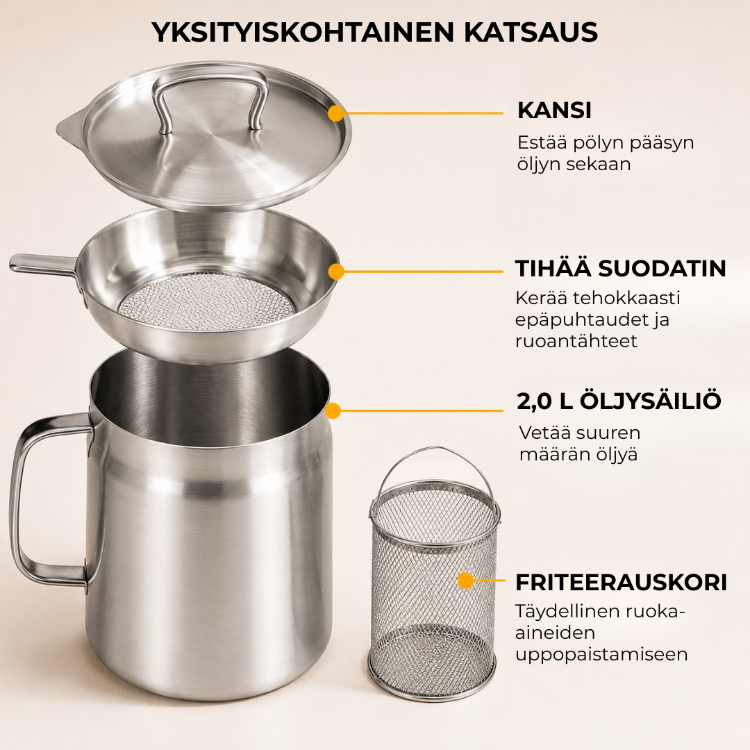 RapeaValmis™ | Säästä rahaa ja hermoja – Suodata ja uusiokäytä paistoöljy ilman sotkua