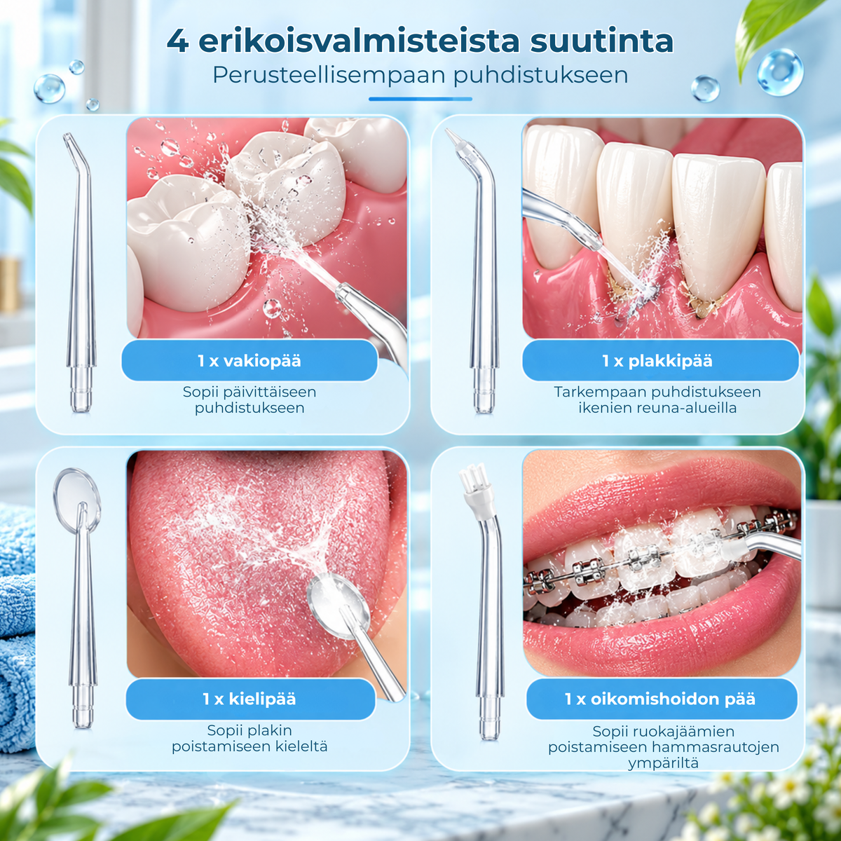 AquaFloss™ | Tehokkaampi puhdistus hampaiden väleihin