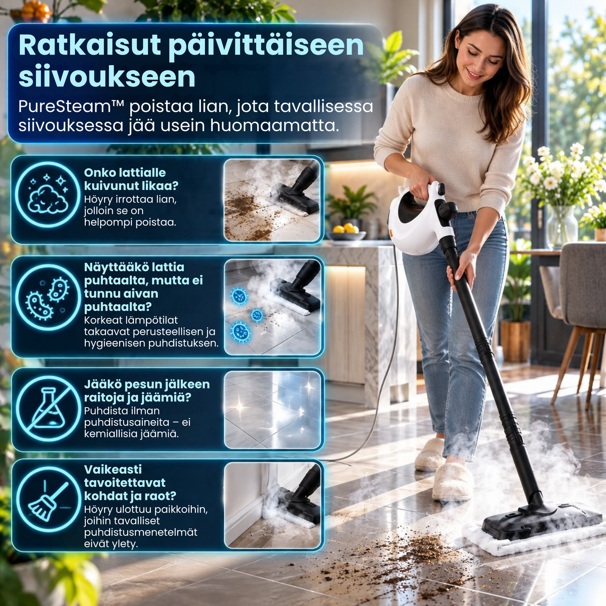 PureSteam™ | Pinttynyt lika irti kuumalla painehöyryllä